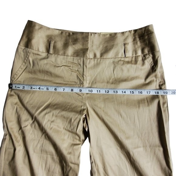 Cato Tan Solid Capri Pants with Belt Loops and Faux Pockets Sz 8 - Picture 10 of 15